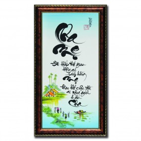 Tranh thư pháp CHA MẸ MỘT ĐỜI NUÔI CON